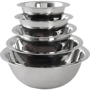 Kit Com 5 Tigelas Bowls Em Aço Inox